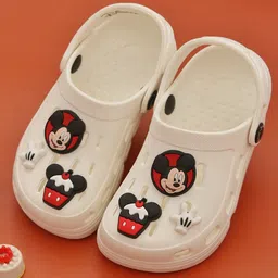 Yellow Bee Disney Mickey & Friends Featuring Character Applique Detailed With Slingback Perforated Clogs - White-image-96
