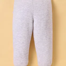 Bodycare Knit Full Length Fleece Pant with Text Print - Light Grey image 2
