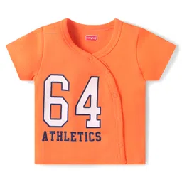 Babyhug 100% Cotton Knit Front Open Vests with Stripes & Tiger Print Pack of 3 - Orange Yellow & Blue image 2