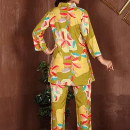 VenderVilla Leaf Printed Shirt Collar Tunic & Trouser image 3