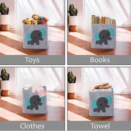 Aura Grey & Blue 6 Pieces Printed Foldable Storage Box Organisers image 3