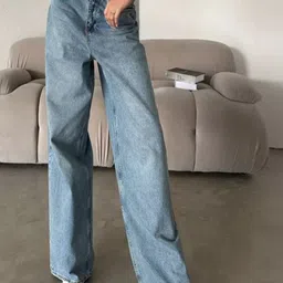 CHALODIA Women Jean Wide Leg Mid-Rise Light Fade Stretchable Jeans-image-57