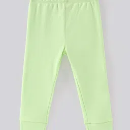 Bonfino Full Sleeves Frock Style Onesie With Ankle Length Leggings Vegetable Print- White Green image 5