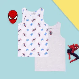 Pantaloons Junior Boys Pack Of 2 Printed Sleeveless Cotton Basic Innerwear Vests-picture-20