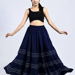 ms suroliaz Women Solid Flared Blue Skirt-picture-31