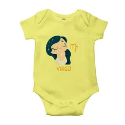 THE PRINT PLATTER Kids Virgo Yellow Baby Printed Cotton Rompers-picture-47