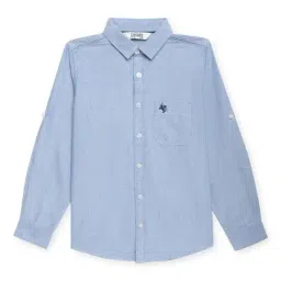 Cantabil Kids Blue Cotton Regular Fit Full Sleeves Shirt-picture-13