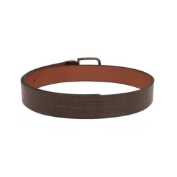 United Colors of Benetton Chocolate & Tan Elkin Printed Leather Reversible Belt image 3