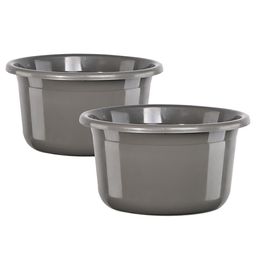 Kuber Industries Grey 2 piece Solid Plastic Bath Accessories Set-picture-2
