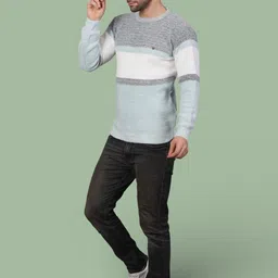 GRACIT Men Colourblocked Woollen Pullover image 4
