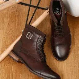 Teakwood Leathers Men's Brown Derby Boots-image-6