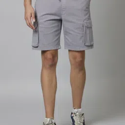 celio celio* Grey Regular Fit Cargo Shorts-picture-22