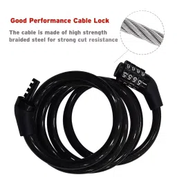 AllExtreme EXBCNLB ‎Stainless Steel Anti Theft 4 Digit Resettable Bike Cable Lock image 4