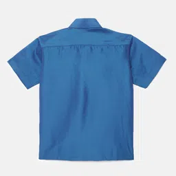 Thangamagan Boys Blue Solid Panjagajam & Shirt Set image 3