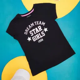 Pantaloons Junior Black Cotton Printed T-Shirt-picture-48