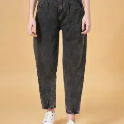 People by Pantaloons Grey Cotton High Rise Jeans-image-30