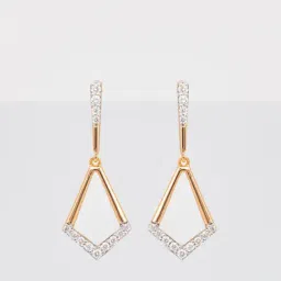 P.N.Gadgil Jewellers 14k Yellow Gold Modern Geometry Diamond Drop Earrings-picture-23