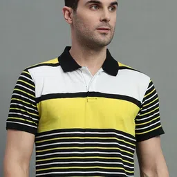 GET GOLF Men Striped Polo Collar Cotton T-shirt-picture-23