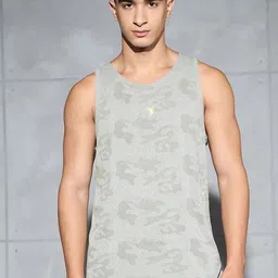 Technosport Slim Fit Round Neck Sports Gym Vest With Ventmesh MVP642AHMMED image 3