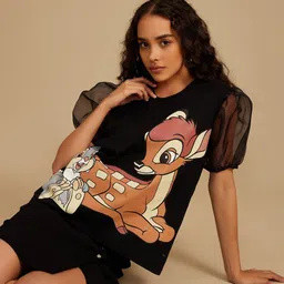 Kazo Women Animal Printed Round Neck Cotton Top image 1