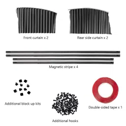 dzope Universal Fit Magnetic Car Side Window Sunshade Curtains (4PCS) – Removable Privacy & Heat Protection, Pleated Black Magnetic Car Window Shades for Baby & UV Protection, Foldable & Easy to Use image 2