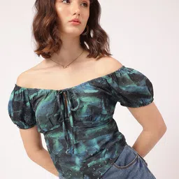 DressBerry Dainty Darling Printed Dobby Weave Top image 2