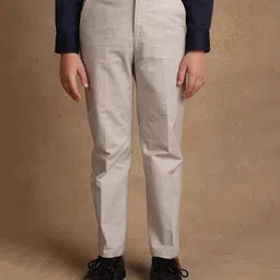 One Friday 100% Cotton Solid Trousers - Grey-picture-12
