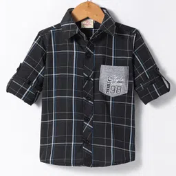 Rikidoos Full Sleeves Checked Shirt - Black-picture-10