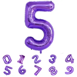 decor mantra Décor Mantra 32 Inch Number Foil Balloon 5 For birthday Decorations Items-Purple Color-Pack of 1-picture-19