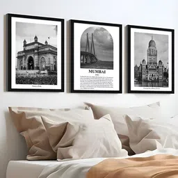 Art Street Black & White 3 Pieces Abstract Printed Paper Wall Art image 5