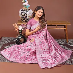 all about you Woven Design Zari Saree image 2