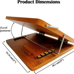 Novelty Store Solid Compartments Foldabel, Height Adjustable, Comfotable Writing/Sketching/Drawing Table/Laptop Stand/Table Top Wooden-Peak-15 x 21 Laptop Stand image 2