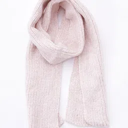 Babyhug Pom Pom Acrylic Woollen Cap Gloves and Muffler Set Medium Size - White image 3