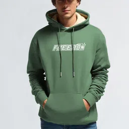 MaverIQ Men Printed Hooded Pullover Sweatshirt image 4