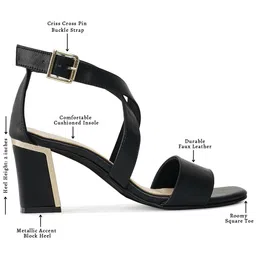 London Rag Women Block Heel Sandals with Buckles image 3