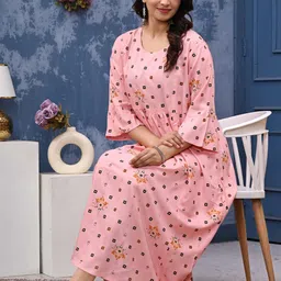 Billion Women Printed Flared Sleeve Fit & Flare Midi Dress-picture-18