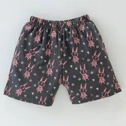 CUCUMBER Sinker Half Sleeves Night Suit With Teddy Print - Light Pink image 5