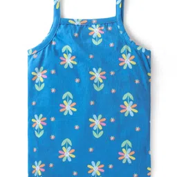 Babyhug 100% Cotton Knit Sleevless Slips Floral  Polka Dots & Text Print Pack of 3 - Multicolour image 5