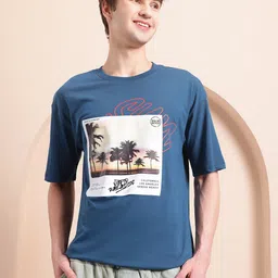 Mast & Harbour Photographic Printed Drop-Shoulder Sleeves Relaxed Fit T-shirt image 2