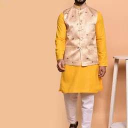 PRINTCULTR Men Regular Pure Cotton Kurta with Trousers image 1