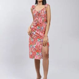 Label Ritu Kumar Pink Floral Midi Dress-picture-12