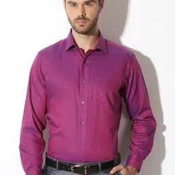 Van Heusen Men Lavender Slim Fit Solid Formal Shirt-image-1