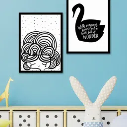 Art Street Beautiful Motivational Printed Black Engineered Wood Wall Art Posters-picture-37