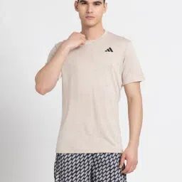 adidas TENNIS FREELIFT Light Brown Slim Fit Sports T-Shirt-image-69