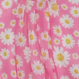 Pantaloons Junior Pink & White Cotton Floral Print Top image 3