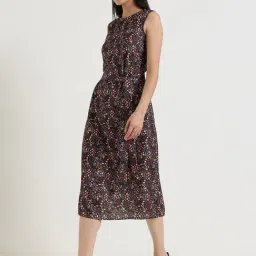 Fablestreet Black Floral Regular Fit Dress image 3