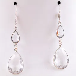AAR Jewels Rhodium-Plated Brass Quartz Drop Earrings-image-41