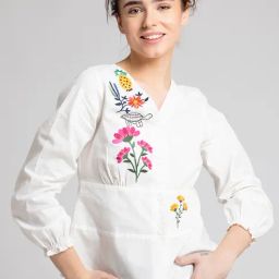 SHAYE White Cotton Embroidered Shirt-picture-24