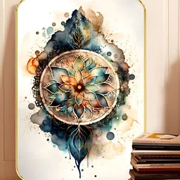 Livin'luxe White & Green Mandala Lotus Wood Wall Art-picture-18