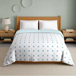 SPACES Imprints 210 Tc Hygro Cotton Floral Print Double Quilt - White image 1